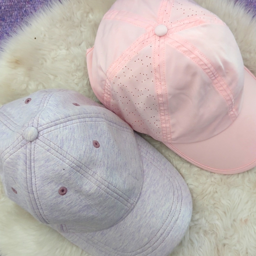 (2) Lululemon Hats. Running and Baller Hat (pink / lavender)